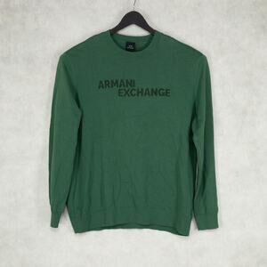 A|X Armani Exchange Crewneck Logo Crewneck Sweater Hunter Green Size XXL